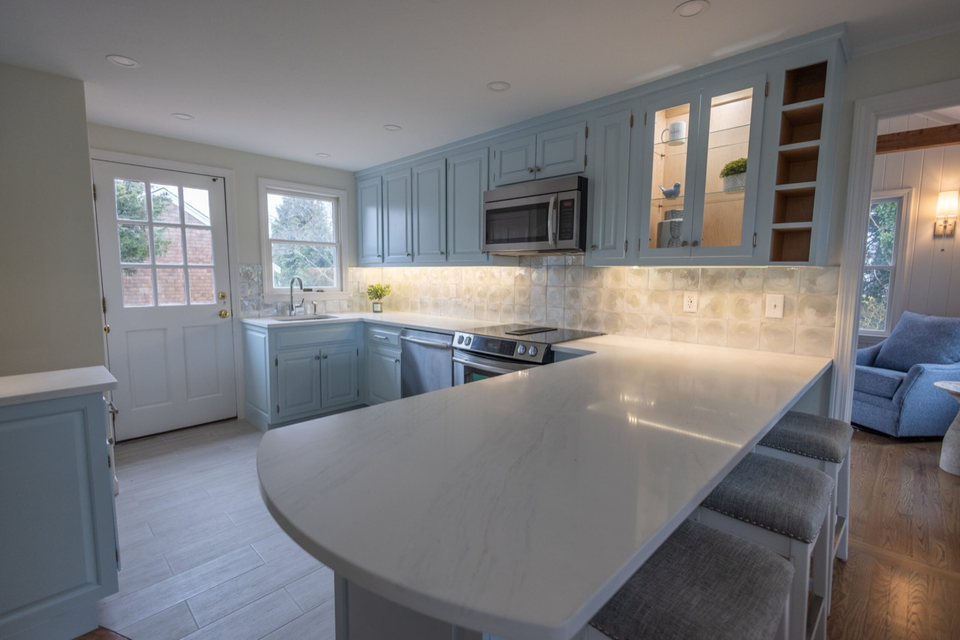 Kitchen with under-cabinet lighting